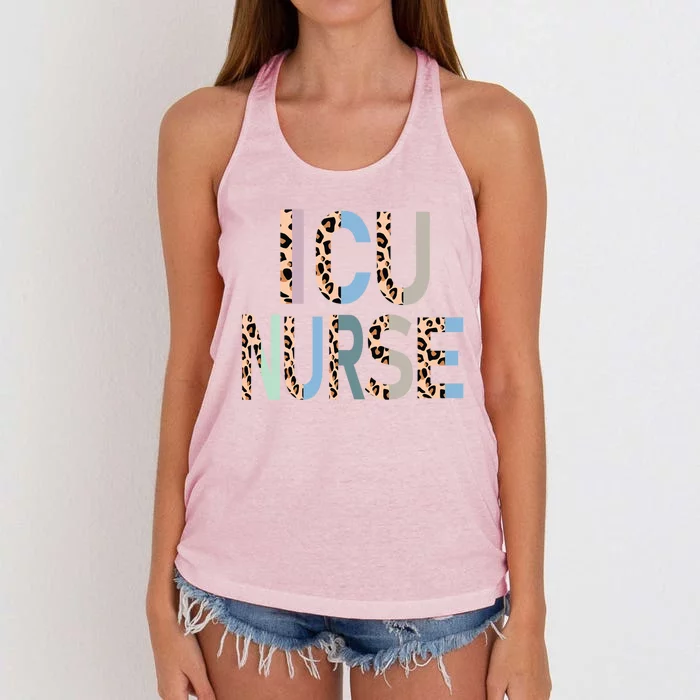 Icu Nurse Appreciation Intensive Care Unit Nursing Cute Gift Women's Knotted Racerback Tank