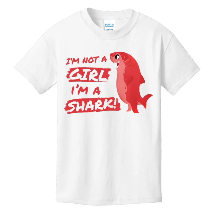 Im Not A Girl Im A Shark Shapeshifting Hero Kids T-Shirt