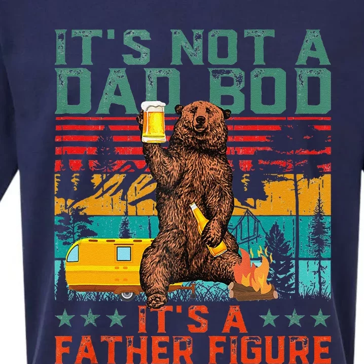 ItS Not A Dad Bod ItS Father Figure Funny Bear Beer Lovers Sueded Cloud Jersey T-Shirt