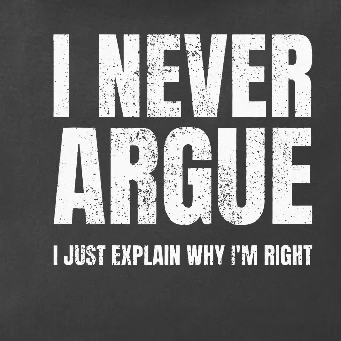 I Never Argue I Just Explain Why Im Right Funny Saying Zip Tote Bag