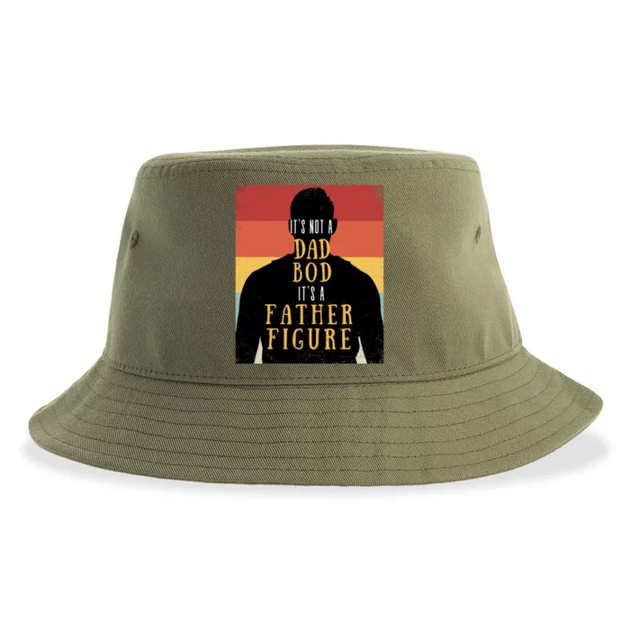 Its Not A Dad Bod Its A Father Figure Vintage Stripes Fathers Day Sustainable Bucket Hat