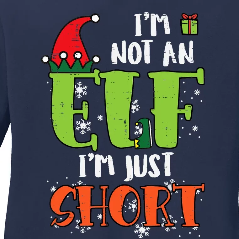 Im Not An Elf Just Short Funny Christmas Xmas Ladies Long Sleeve Shirt