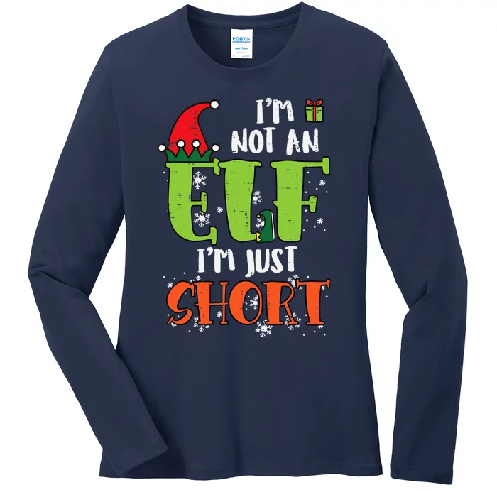 Im Not An Elf Just Short Funny Christmas Xmas Ladies Long Sleeve Shirt