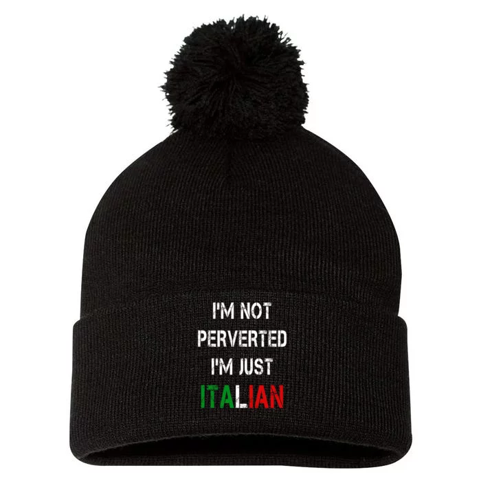 I'm Not A Perverted I'm Just Italian Pom Pom 12in Knit Beanie