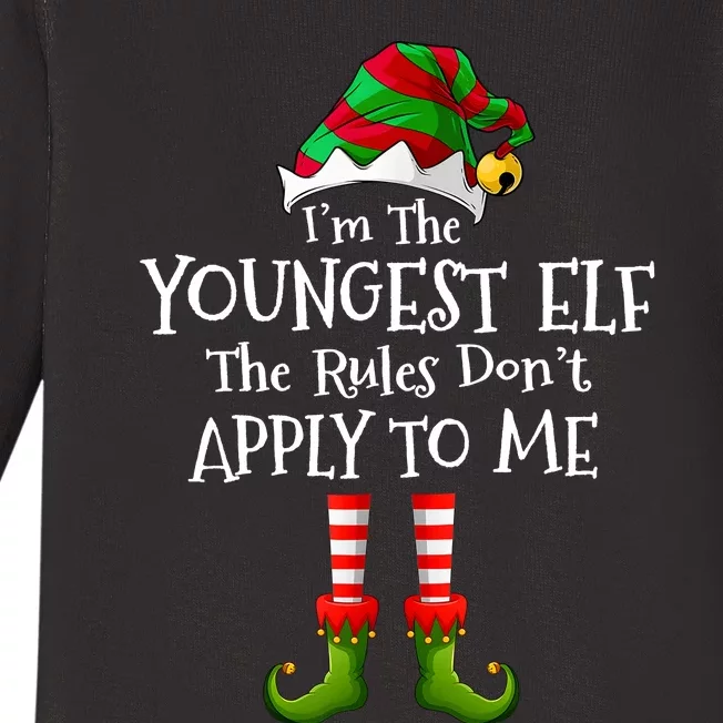 IM Not An Elf Im Just Short Funny Christmas Matching Family Baby Long Sleeve Bodysuit