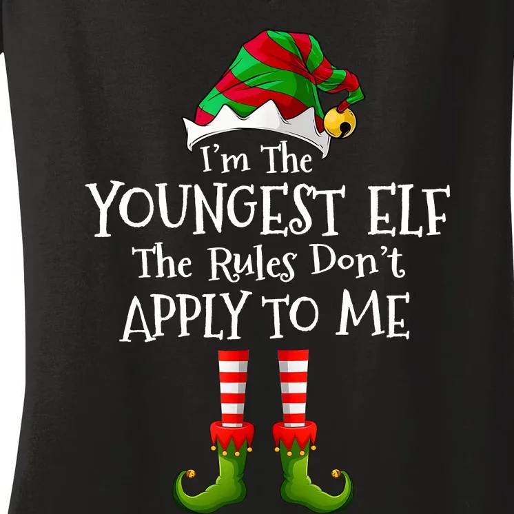 IM Not An Elf Im Just Short Funny Christmas Matching Family Women's V-Neck T-Shirt