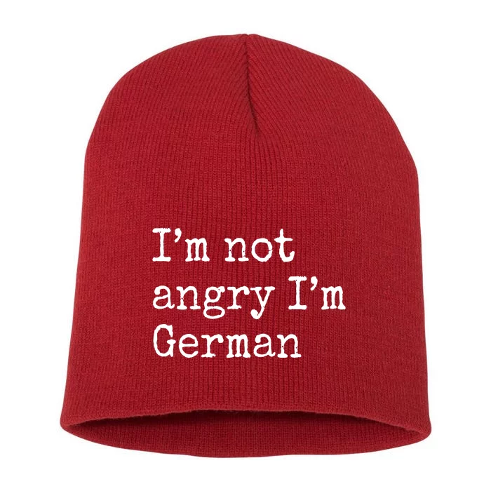 Im Not Angry Im German Funny Oktoberfest Short Acrylic Beanie