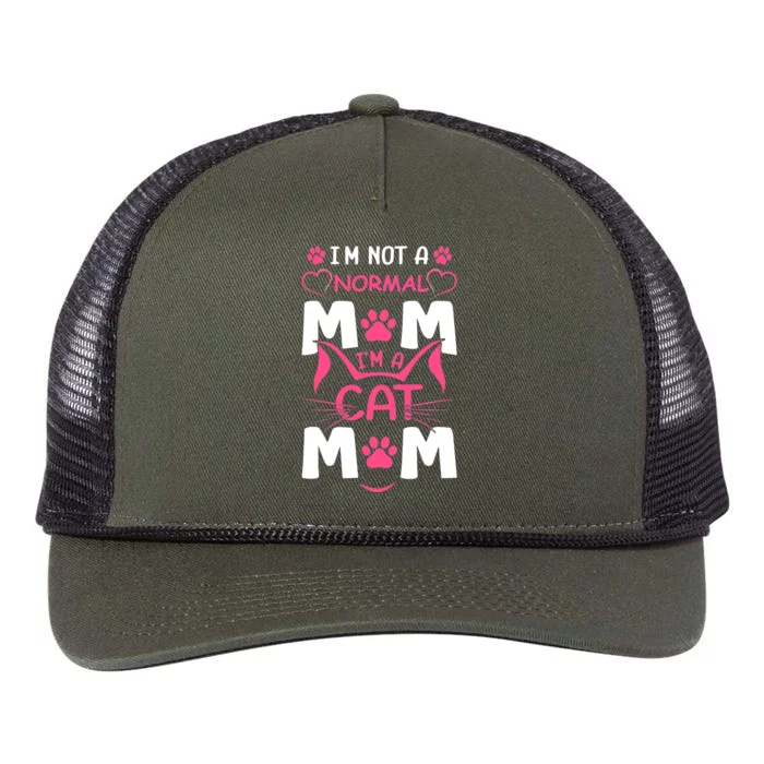 I'm Not A Normal Mom I'm A Cat Mom Retro Rope Trucker Hat Cap