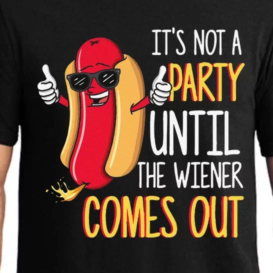 Its Not A Party Until The Wiener Comes Out Funny Hot Dog Pajama Set