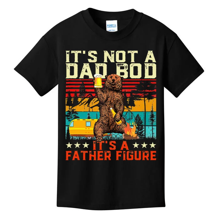 ItS Not A Dad Bod ItS Father Figure Funny Bear Beer Lovers Kids T-Shirt