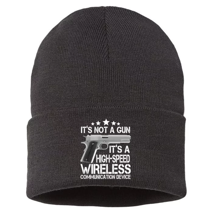 It's Not A Gun High Speed Wireless Communication Device Sustainable Knit Beanie