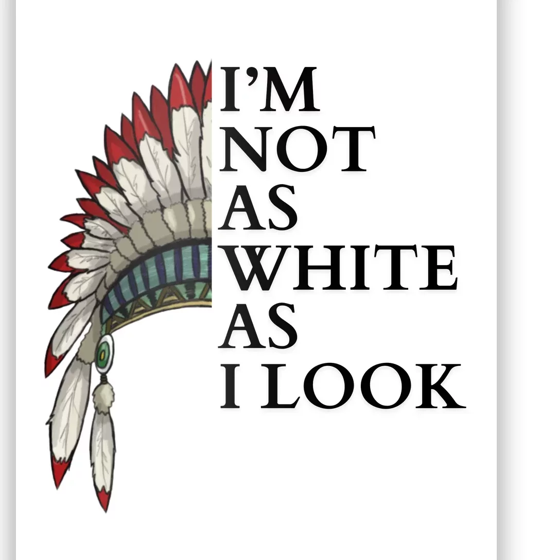 IM Not As White As I Look Native American Indian Pride Day Indigenous Poster