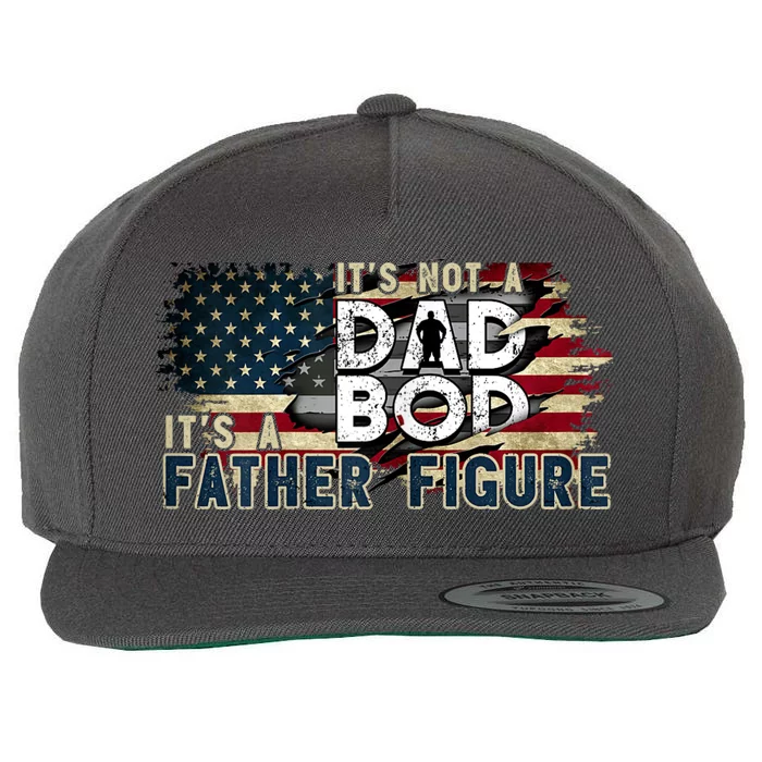 Its Not A Dad Bod Its A Father Figure Funny Vintage Wool Snapback Cap