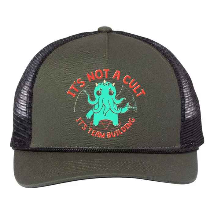 ItS Not A Cult ItS Team Building Funny Retro Rope Trucker Hat Cap