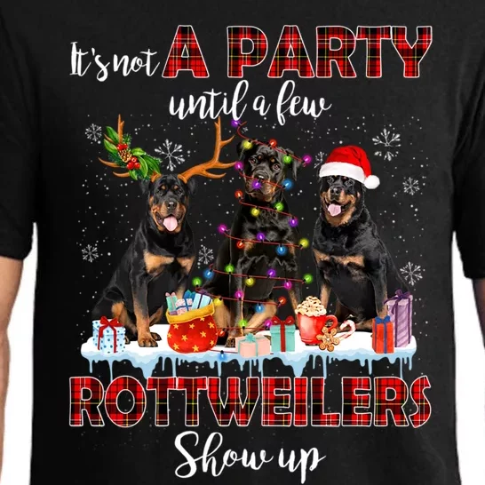 Its Not A Party Until A Few Rottweilers Show Up Christmas Gift Pajama Set