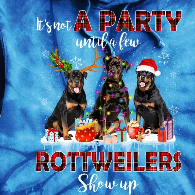 Its Not A Party Until A Few Rottweilers Show Up Christmas Gift Tie Dye Hoodie