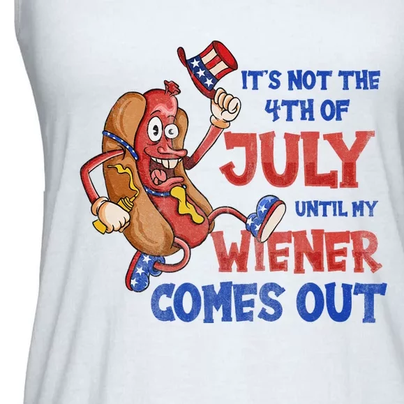 Its Not A Party Until My Wiener Comes Out 4th of July Wiener Ladies Essential Flowy Tank