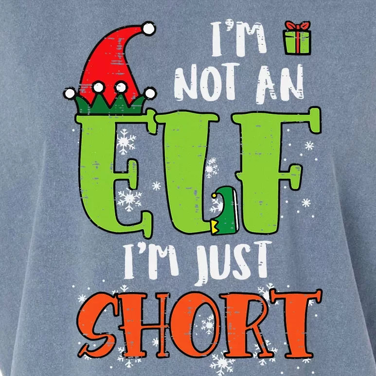 Im Not An Elf Just Short Funny Christmas Xmas Garment-Dyed Women's Muscle Tee