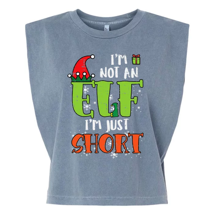 Im Not An Elf Just Short Funny Christmas Xmas Garment-Dyed Women's Muscle Tee