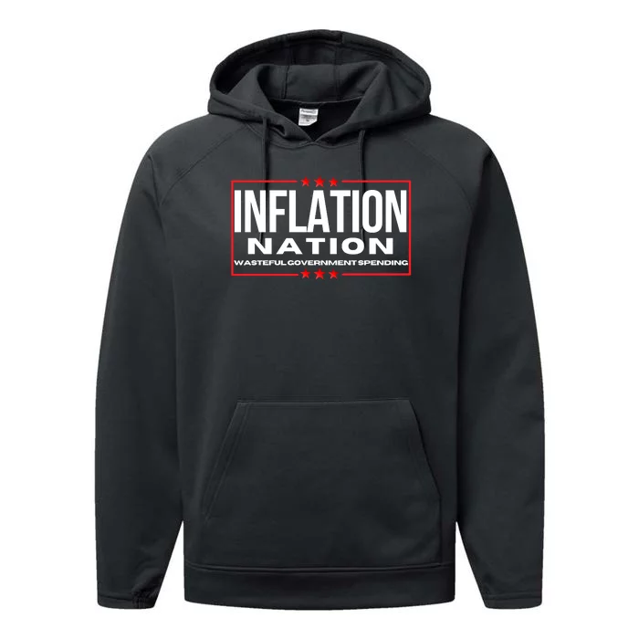 Inflation Nation American Politics Rising Costs Wasteful Government Spending Performance Fleece Hoodie