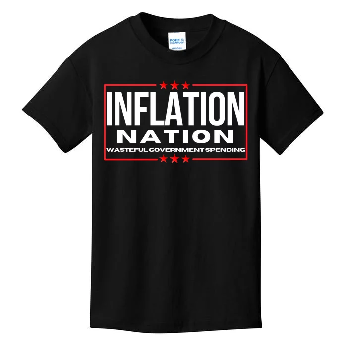 Inflation Nation American Politics Rising Costs Wasteful Government Spending Kids T-Shirt