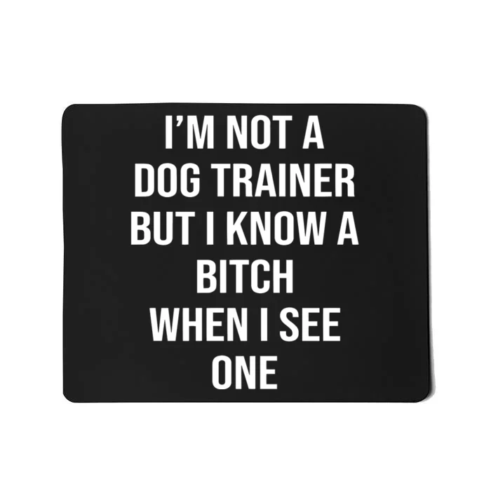 IM Not A Dog Trainer But I Know A Bitch When I See One Mousepad