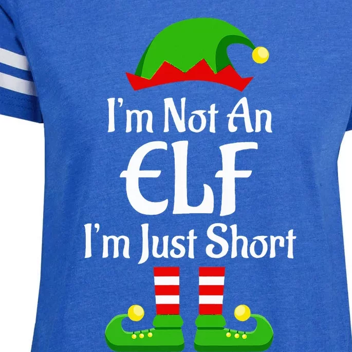 I'm Not An Elf Family Christmas Pjs Matching Enza Ladies Jersey Football T-Shirt