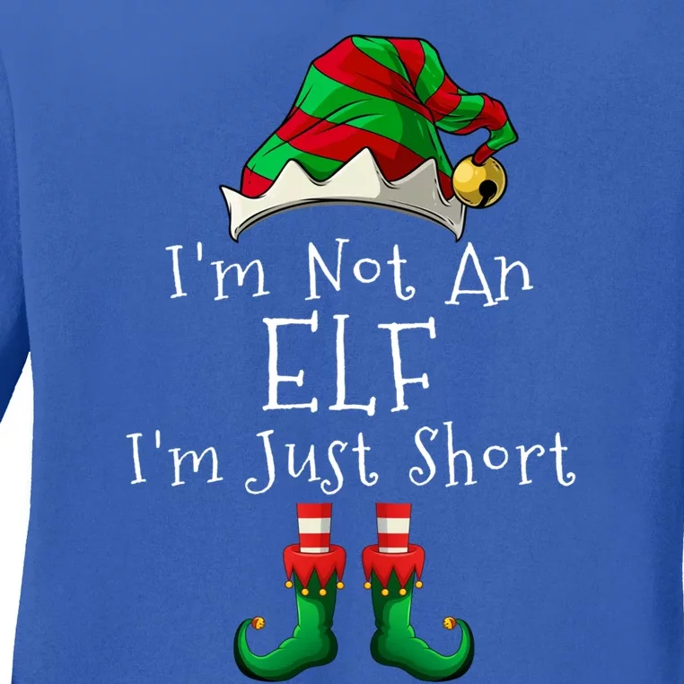 I'm Not An Elf I'm Just Short Gift Funny Christmas Pajama Party Gift Ladies Long Sleeve Shirt