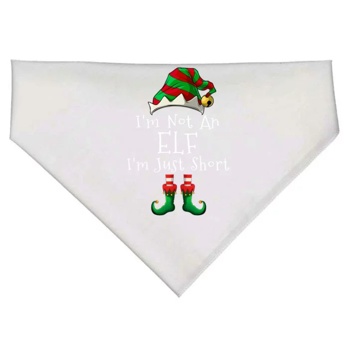 I'm Not An Elf I'm Just Short Gift Funny Christmas Pajama Party Gift USA-Made Doggie Bandana