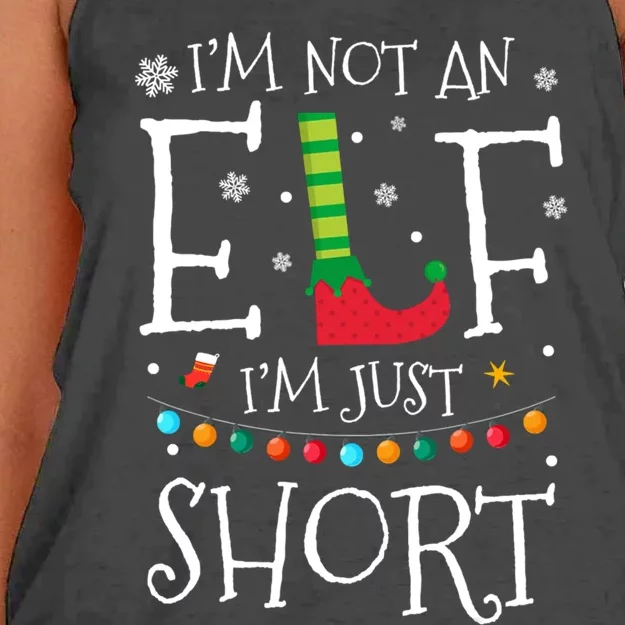 I'm Not An Elf I'm Just Short Funny Christmas Pajama Party Gift Women's Knotted Racerback Tank