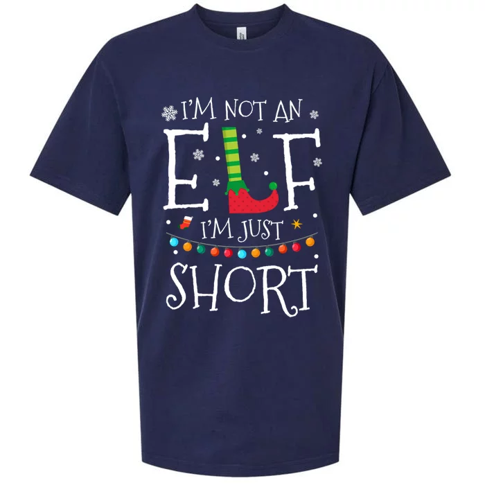 I'm Not An Elf I'm Just Short Funny Christmas Pajama Party Gift Sueded Cloud Jersey T-Shirt