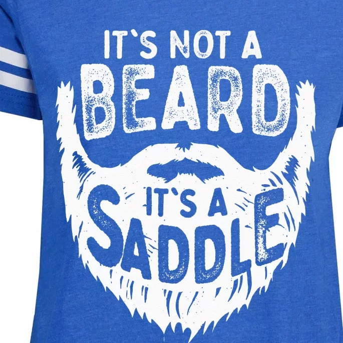 Its Not A Beard Its A Saddle Funny Bearded Moustache Men Enza Ladies Jersey Football T-Shirt