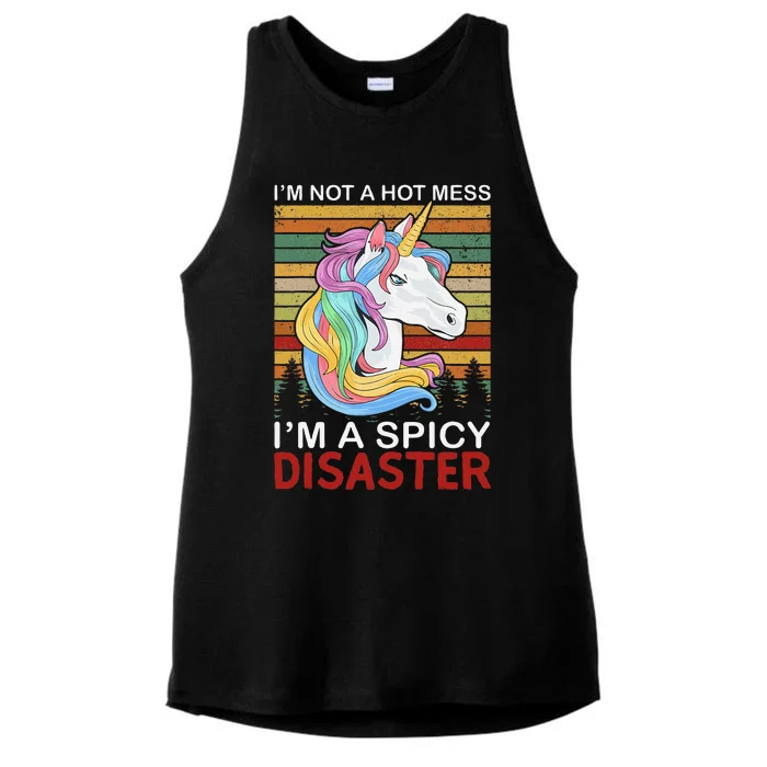 IM Not A Hot Mess IM A Spicy Disaster Ladies Tri-Blend Wicking Tank