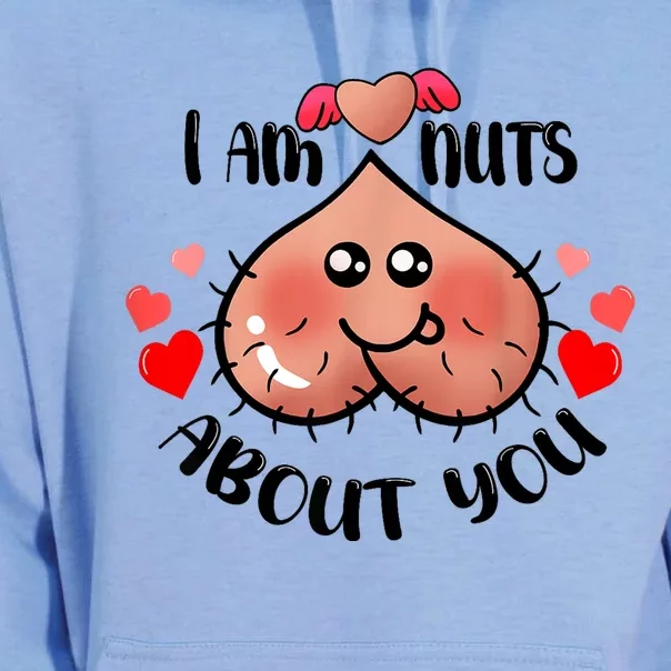 Im Nuts About You Funny Valentine Couple Funny Unisex Surf Hoodie