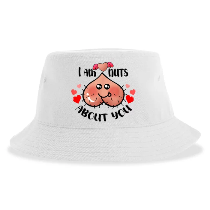 Im Nuts About You Funny Valentine Couple Funny Sustainable Bucket Hat