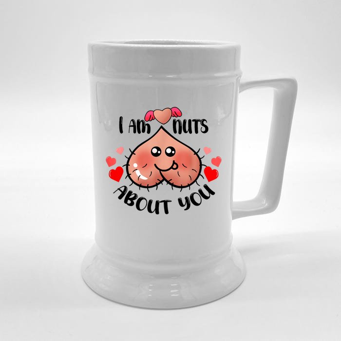 Im Nuts About You Funny Valentine Couple Funny Front & Back Beer Stein