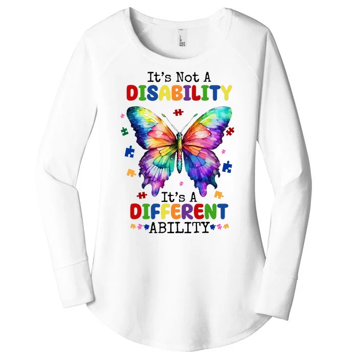 Its Not A Disability Its A Different Ability Autism Butterfly Women's Perfect Tri Tunic Long Sleeve Shirt