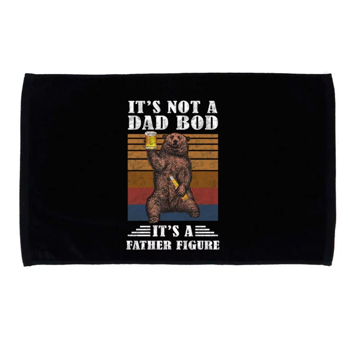 It's Not A Dad Bod It's Father Figure Funny Bear Beer Retro Microfiber Hand Towel