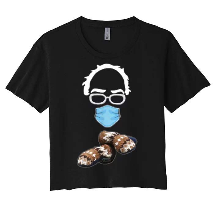 Inauguration Bernie Sanders Mittens Women's Crop Top Tee