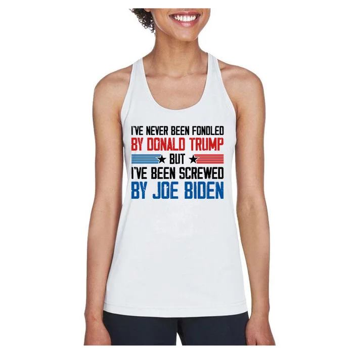 IVe Never Been Fondled By Donald Trump But Joe Biden Women's Racerback Tank