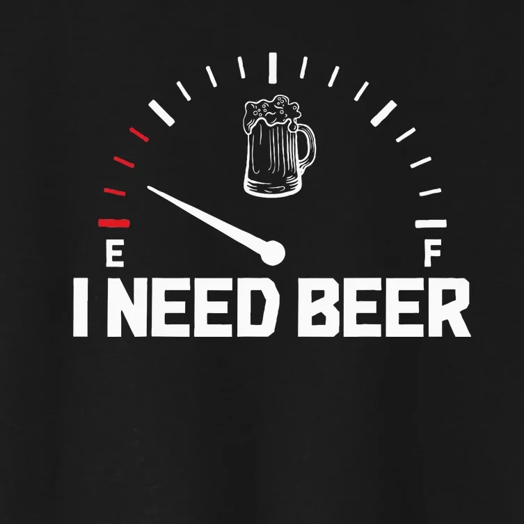 I Need Beer Funny Oktoberfest Party Drinking Beer Lover Women's Crop Top Tee