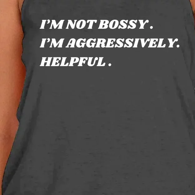 I’M Not Bossy I’M Aggressively Helpful Funny Women's Knotted Racerback Tank