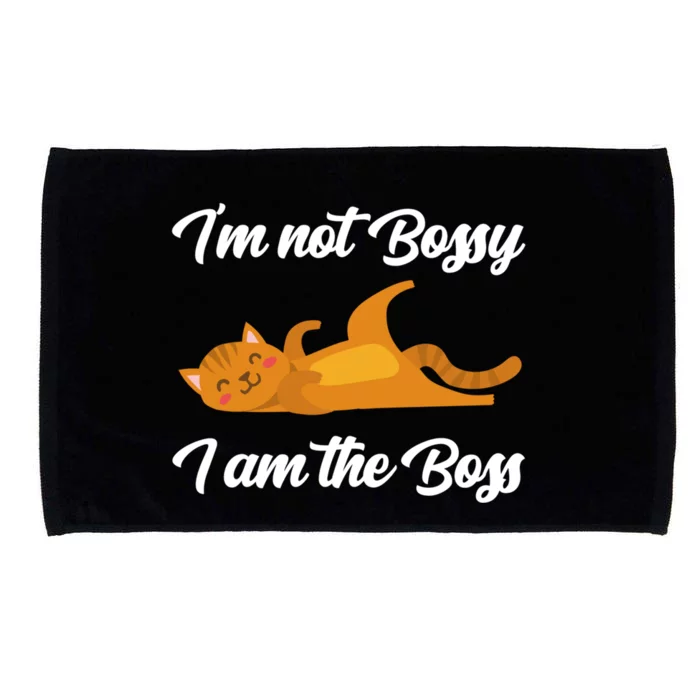 I'm Not Bossy I Am The Boss Day Cat Funny Work Office Humor Great Gift Microfiber Hand Towel