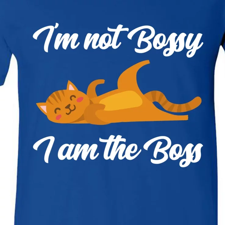 I'm Not Bossy I Am The Boss Day Cat Funny Work Office Humor Great Gift V-Neck T-Shirt