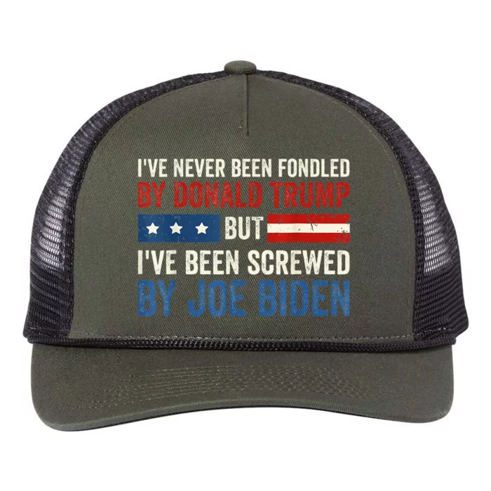 IVe Never Been Fondled By Donald Trump But Joe Biden Retro Rope Trucker Hat Cap