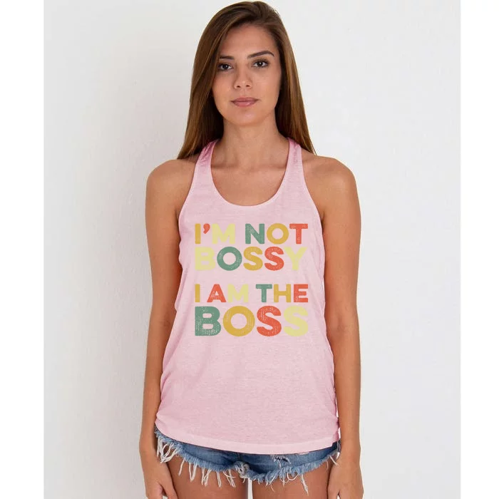 I'm Not Bossy I Am The Boss Day Office Joke Funny Work Humor Great Gift Women's Knotted Racerback Tank