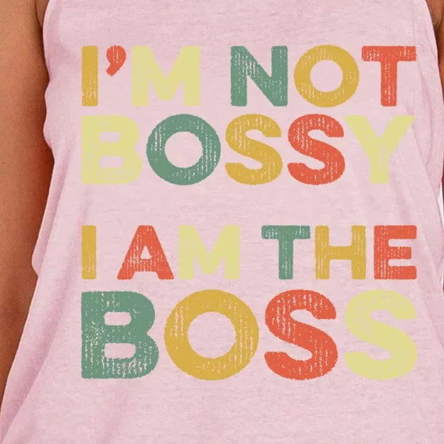 I'm Not Bossy I Am The Boss Day Office Joke Funny Work Humor Great Gift Women's Knotted Racerback Tank