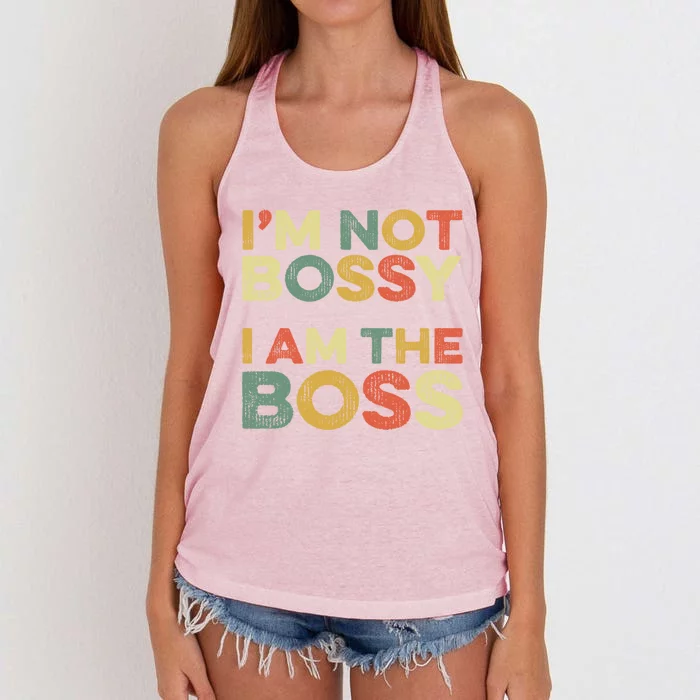 I'm Not Bossy I Am The Boss Day Office Joke Funny Work Humor Great Gift Women's Knotted Racerback Tank