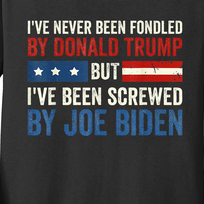 IVe Never Been Fondled By Donald Trump But Joe Biden Kids Long Sleeve Shirt