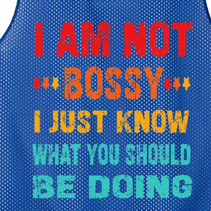 Im Not Bossy I Just Know What You Should Be Doing Funny Mesh Reversible Basketball Jersey Tank